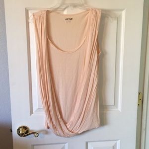 Cute pale pink faux wrap tank - size L